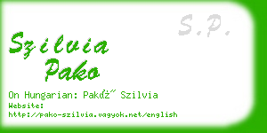 szilvia pako business card